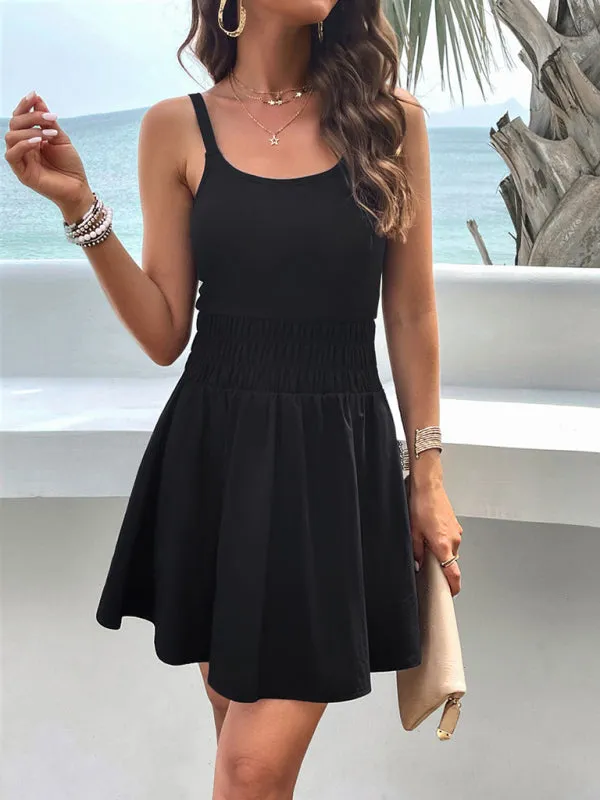 Athletic Smocked Waist Cami Sport Dress for Summer Adventures