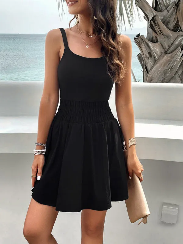 Athletic Smocked Waist Cami Sport Dress for Summer Adventures