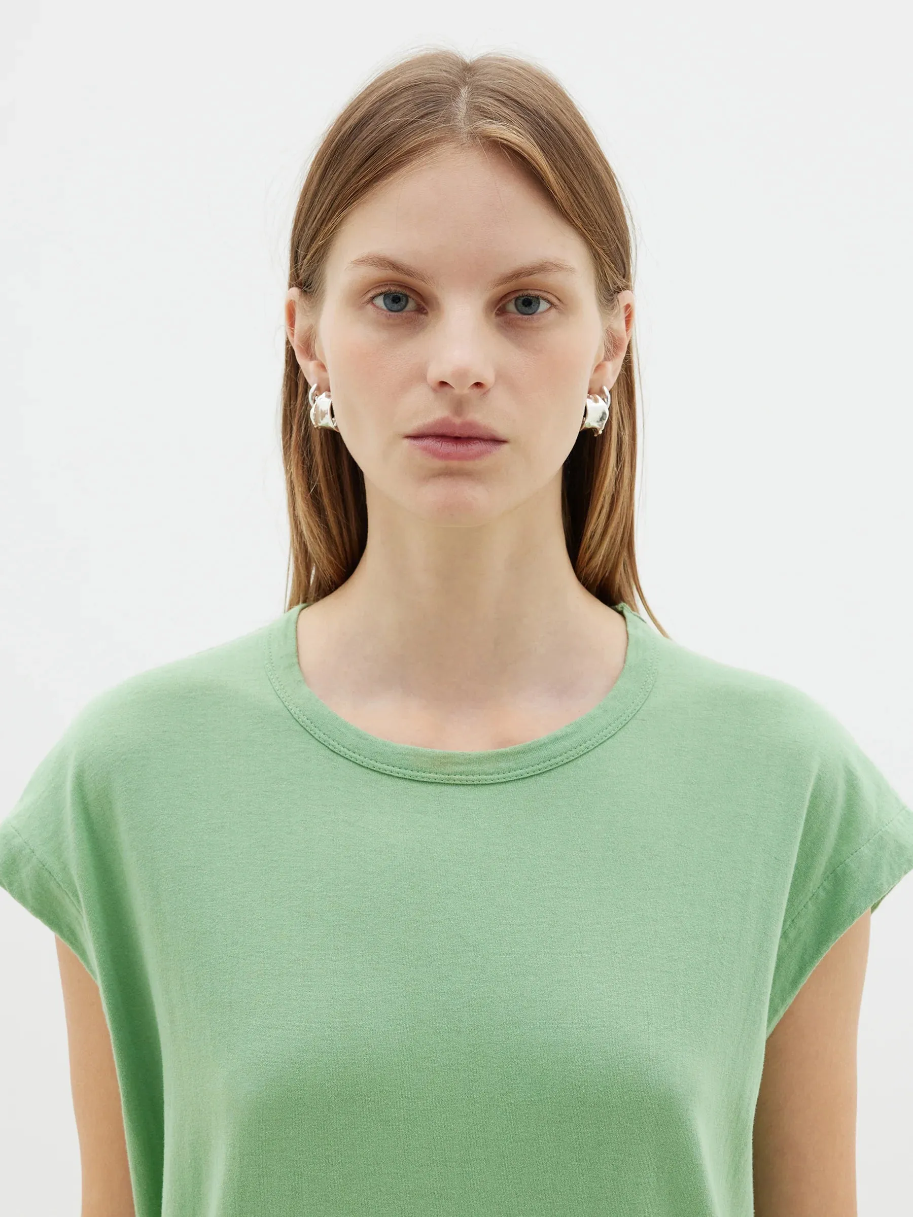 Bassike Asymmetric Split Tank Dress - Aspen Green