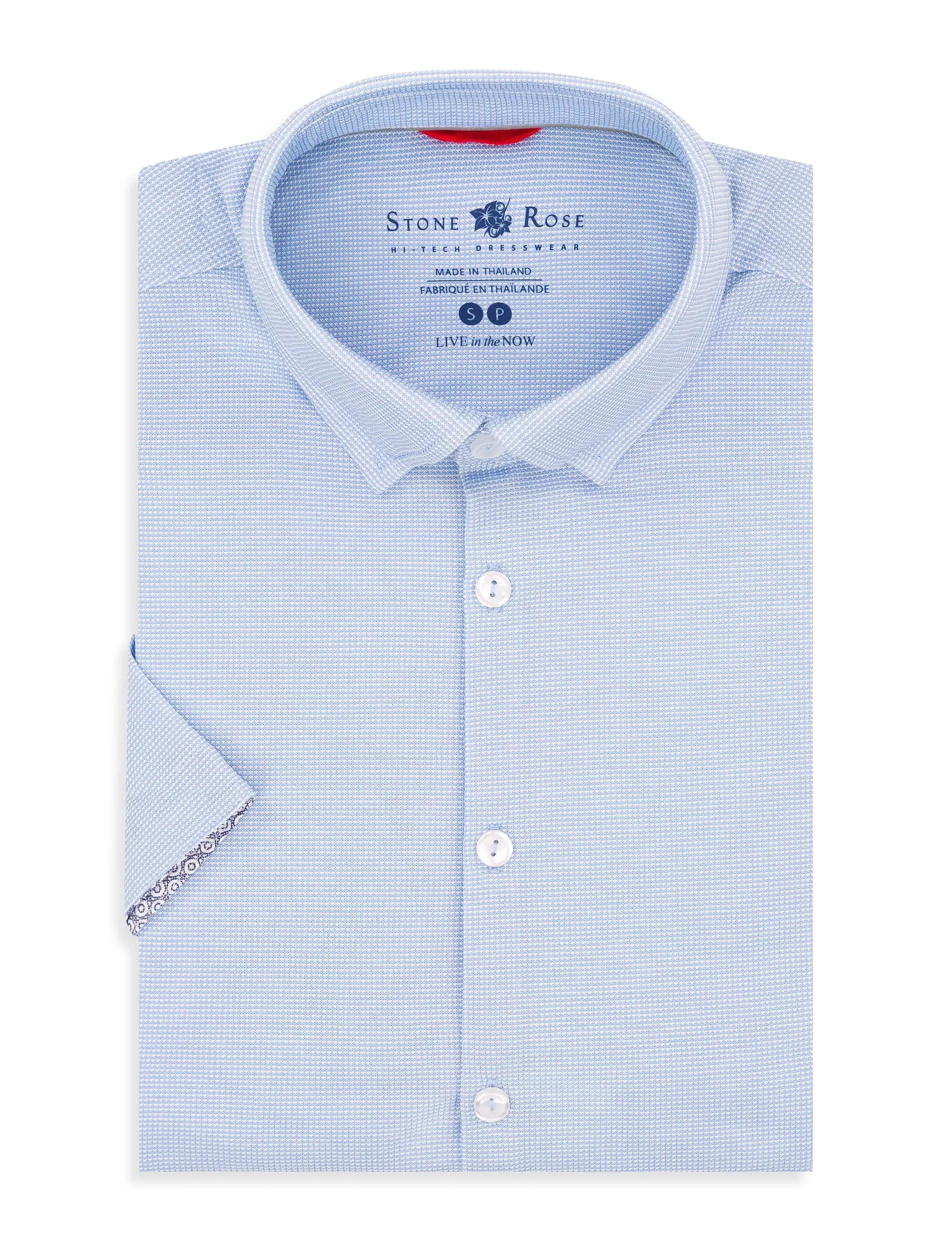 Blue Knit Performance Short Sleeve Shirt