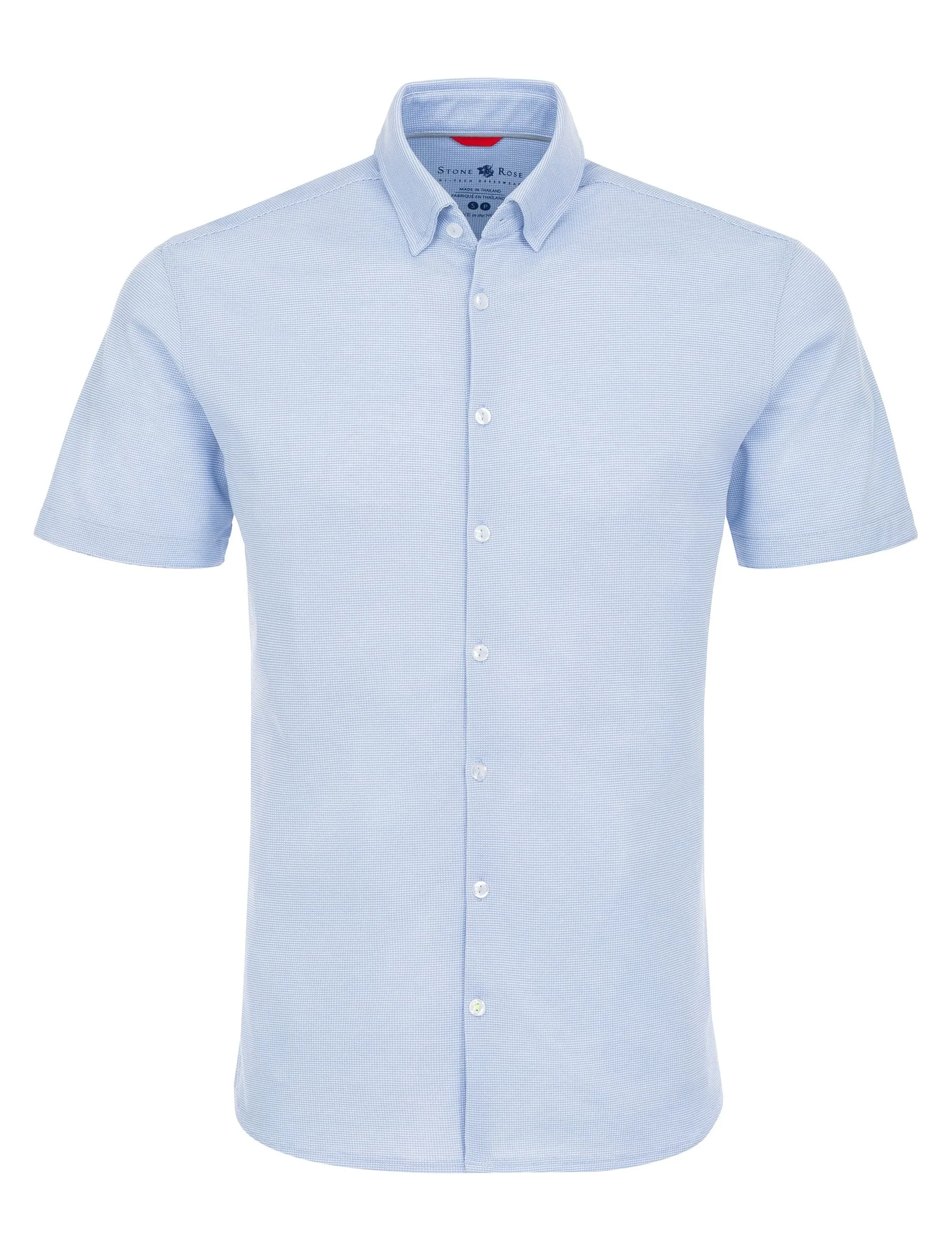 Blue Knit Performance Short Sleeve Shirt