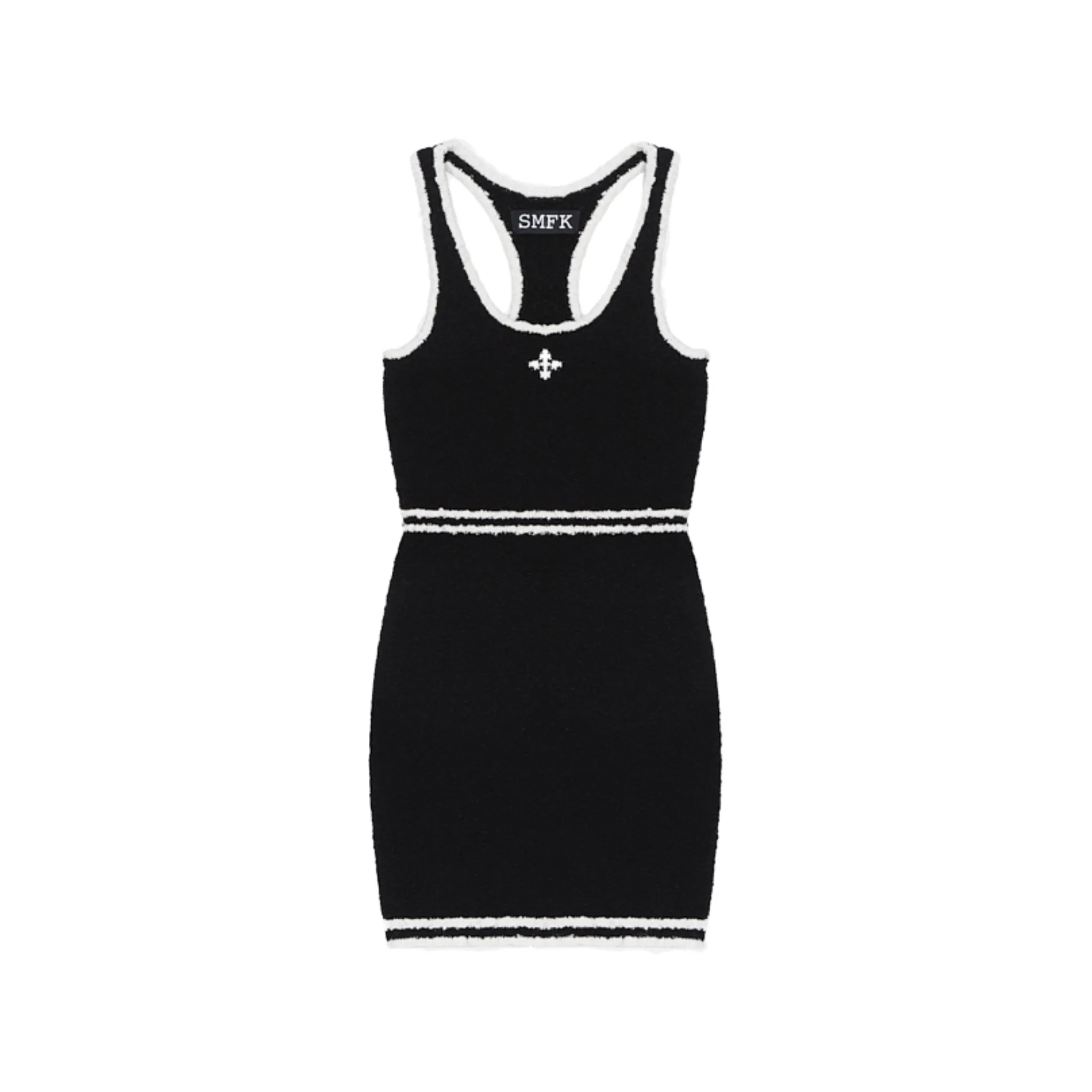 Campus Vintage Knitted Tank Dress Black