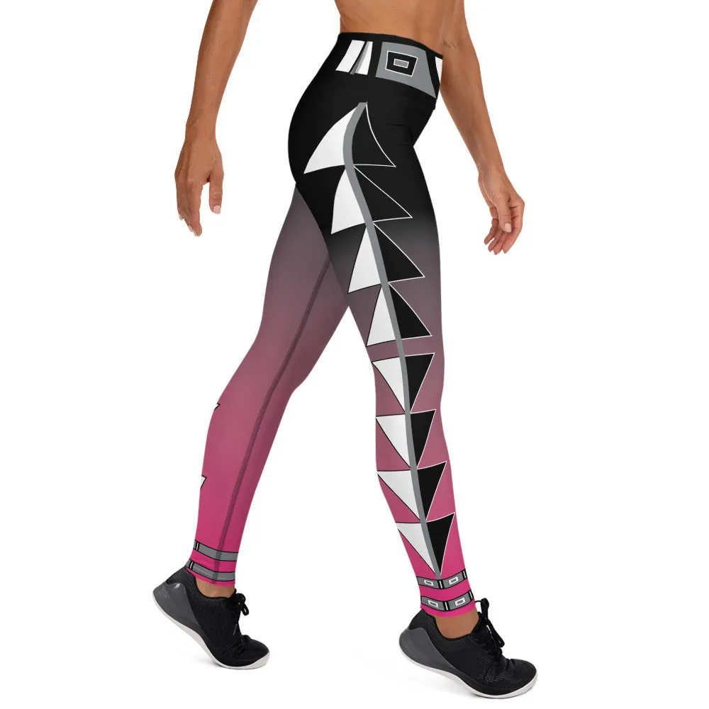 Centered Black and Pink fade Yoga Leggings