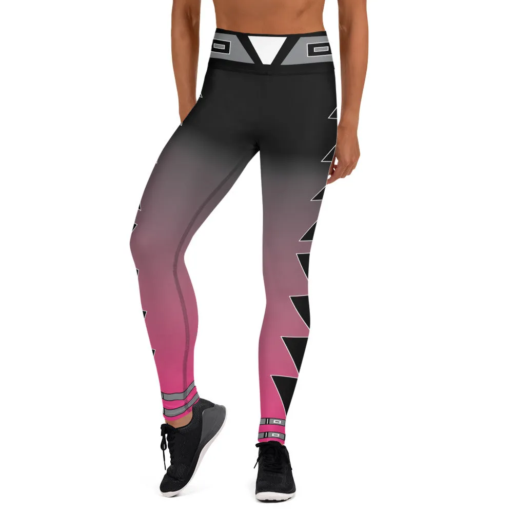 Centered Black and Pink fade Yoga Leggings