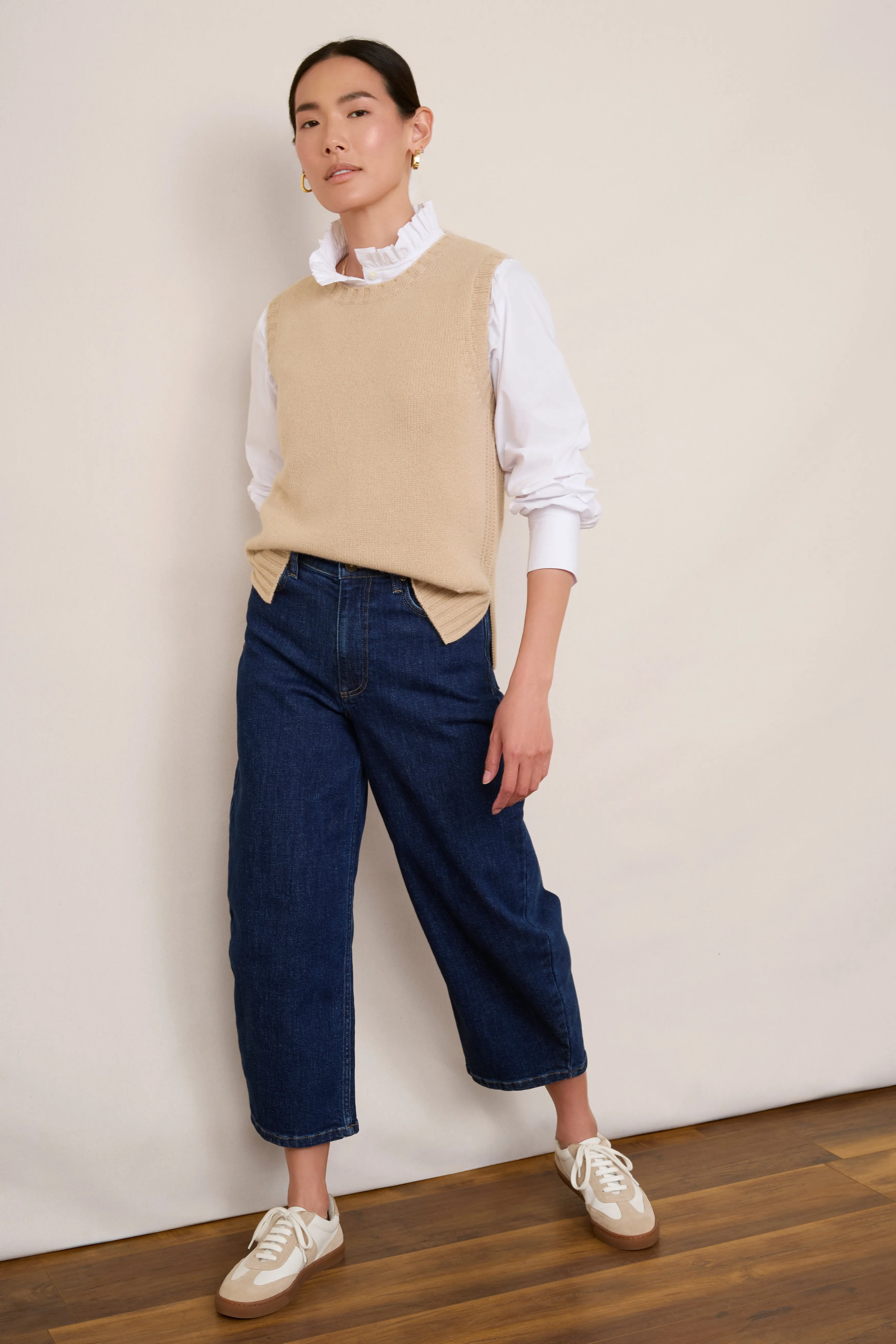 Charlotta Cashmere Tank - Oat Sparkle