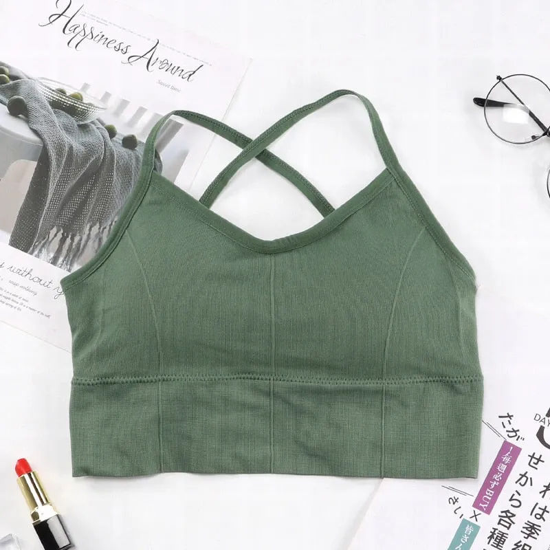 Coxcy Women Cross Strap Sports Bra