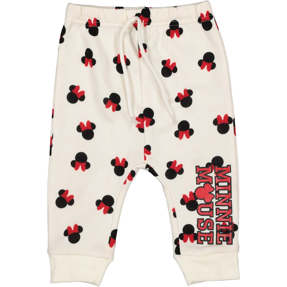 Cream Minnie Mouse Track Pants