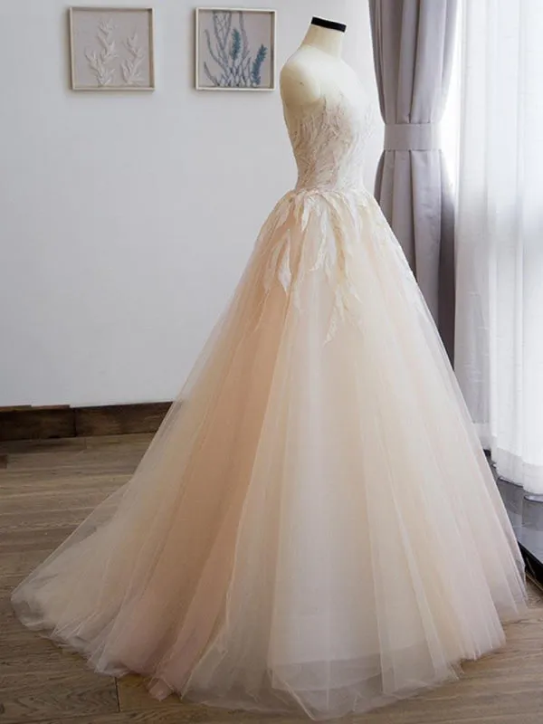 Elegant Lace A-Line Tulle Wedding Dresses
