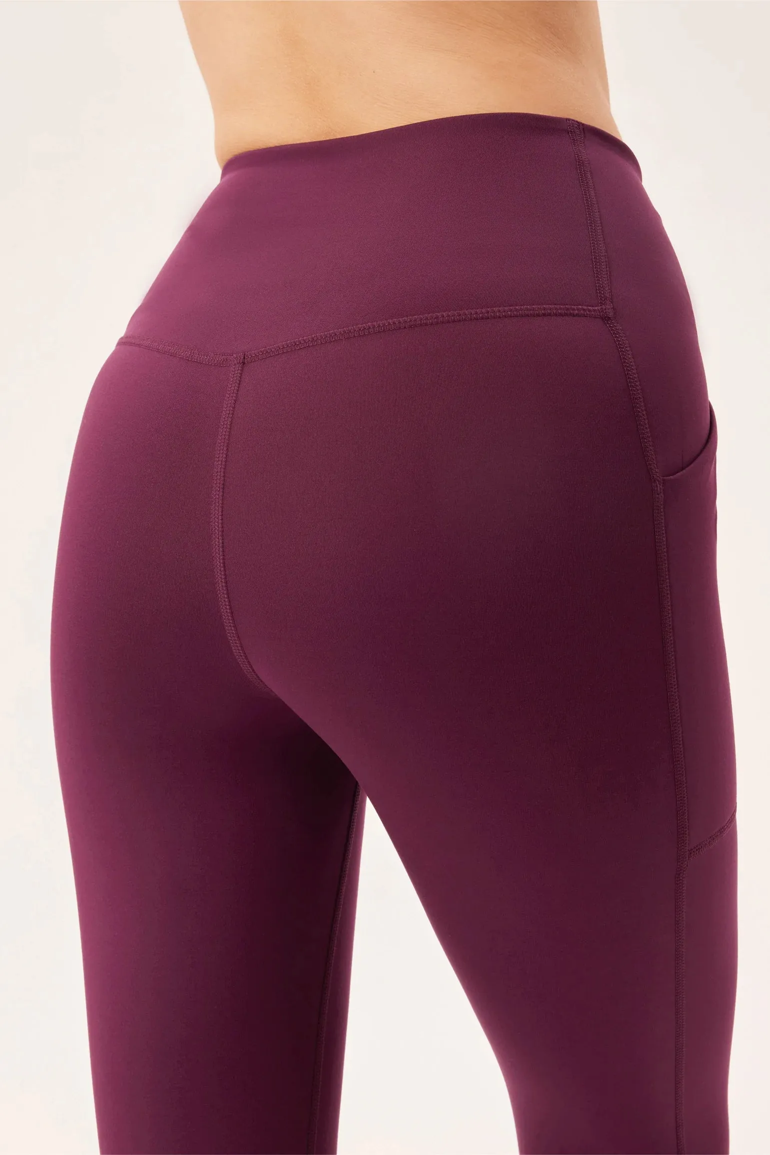 long leggings pocket - plum