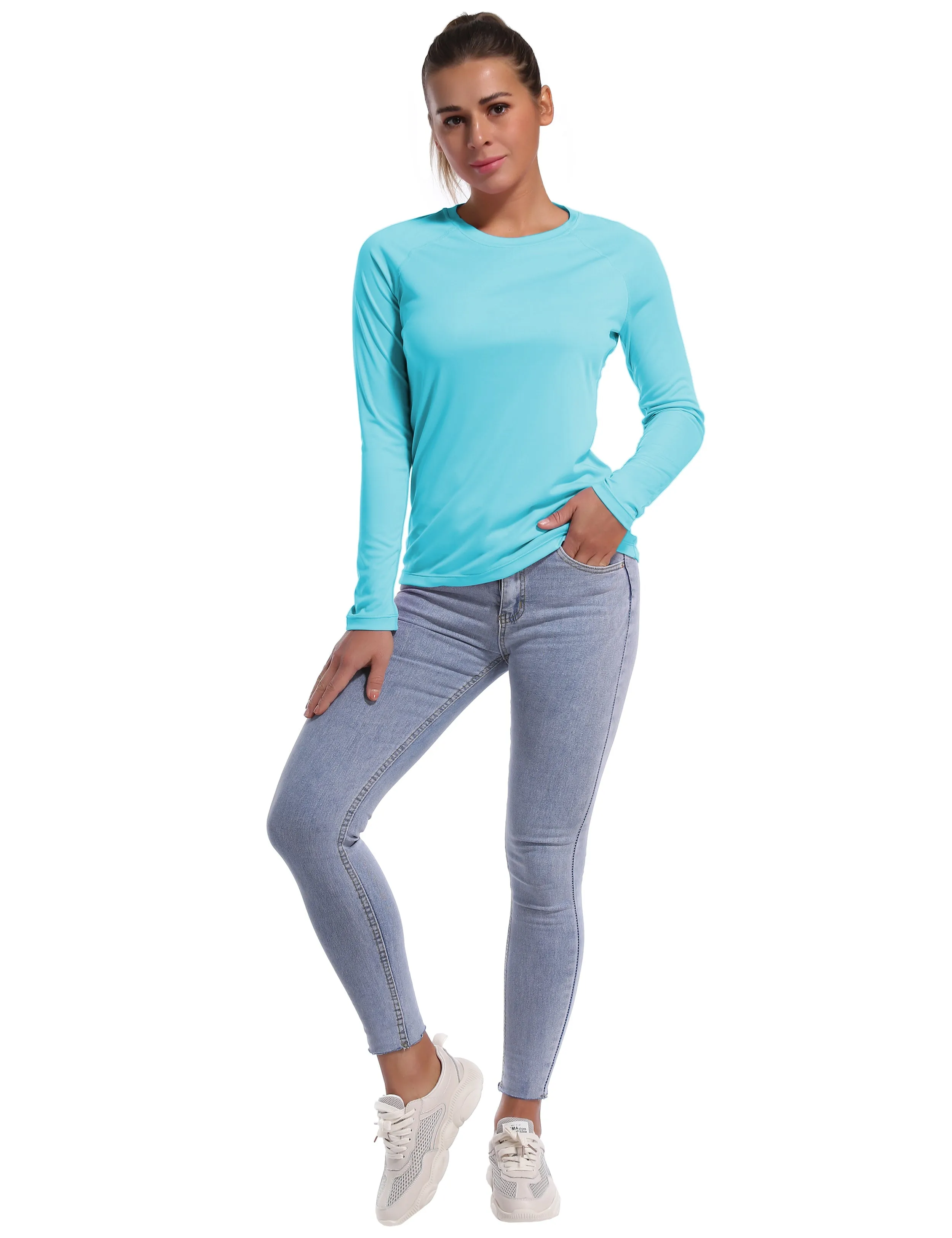 Long Sleeve Athletic Shirts blue_Running