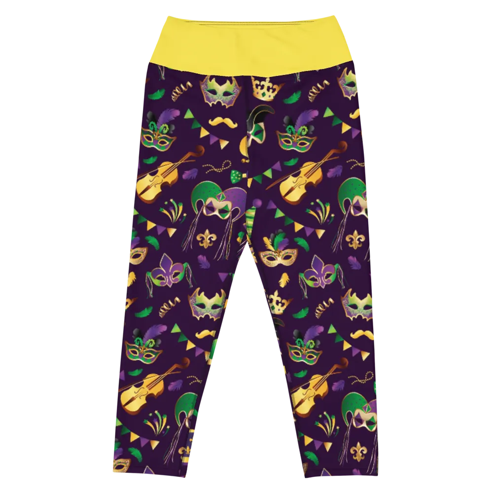 Mardi Gras Yoga Capri Leggings