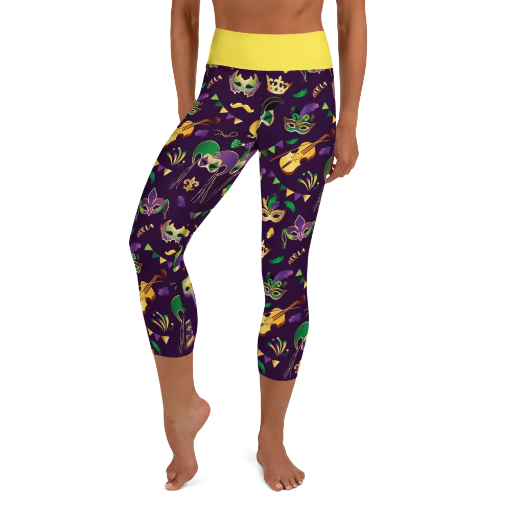 Mardi Gras Yoga Capri Leggings