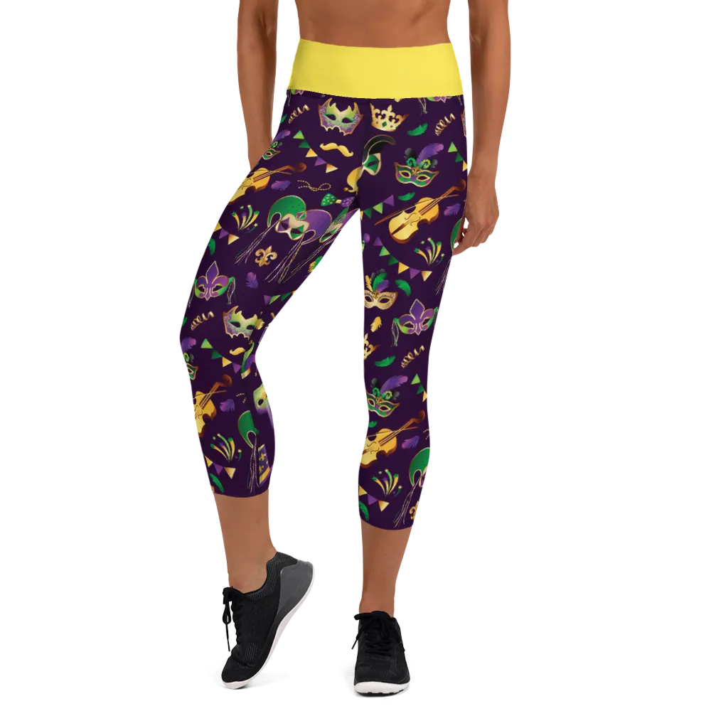 Mardi Gras Yoga Capri Leggings