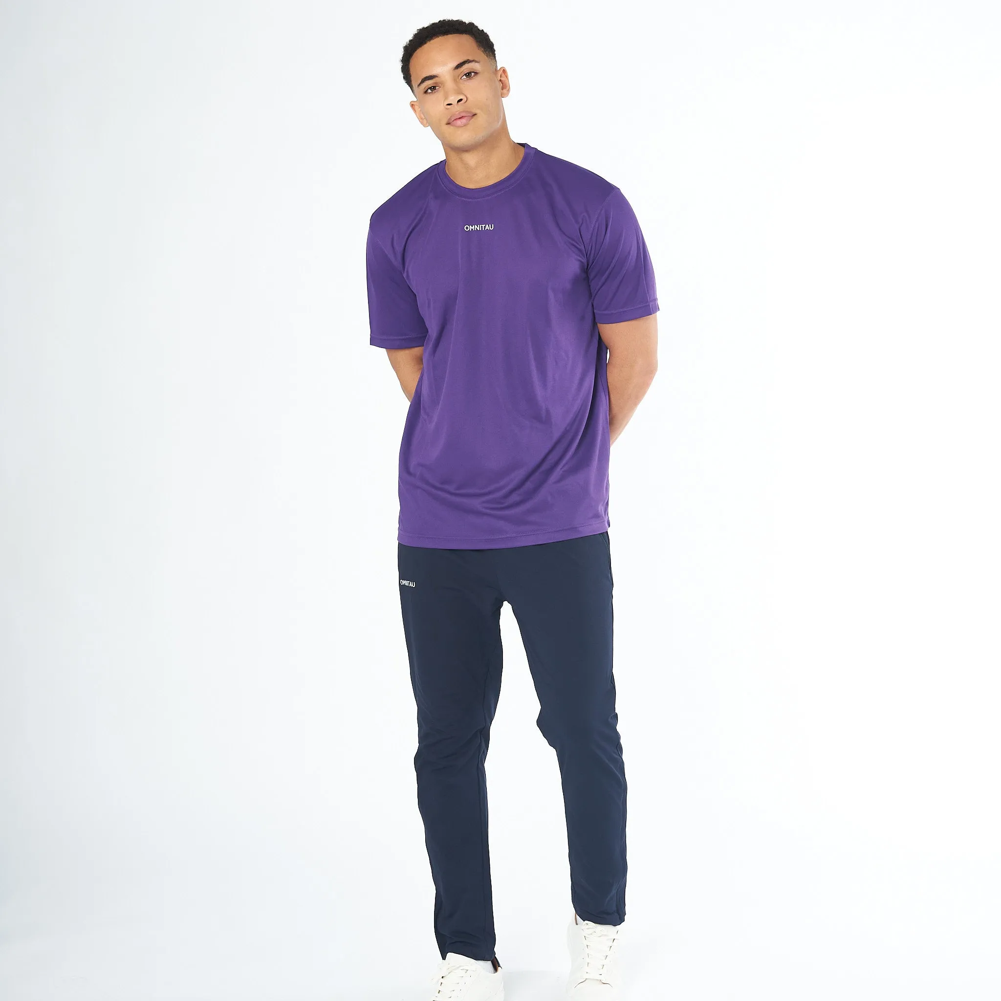 Omnitau Men's Team Sports Breathable Tapered Track Pants - Navy