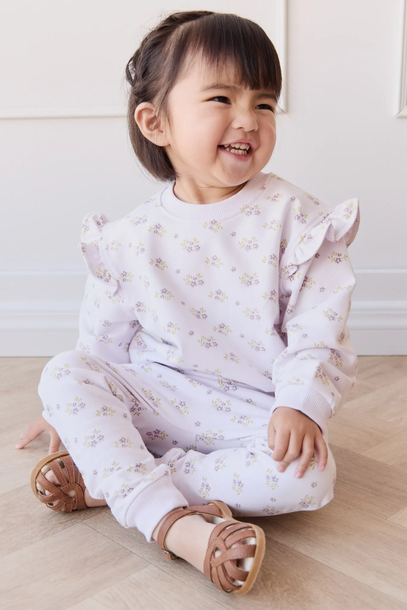 Organic Cotton Morgan Track Pant - Rose Floral Pink