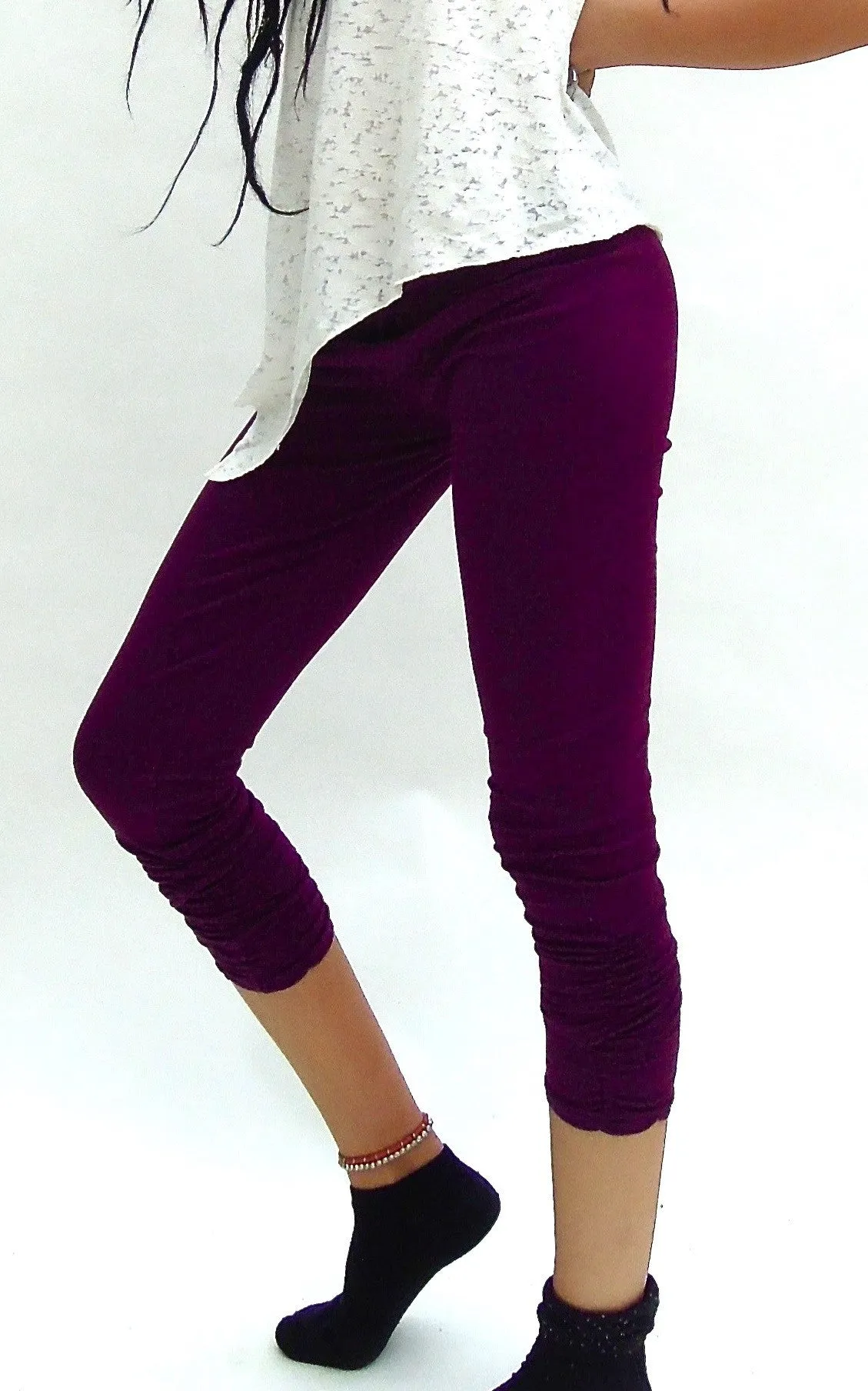 Plain Pleated lycra Leggings