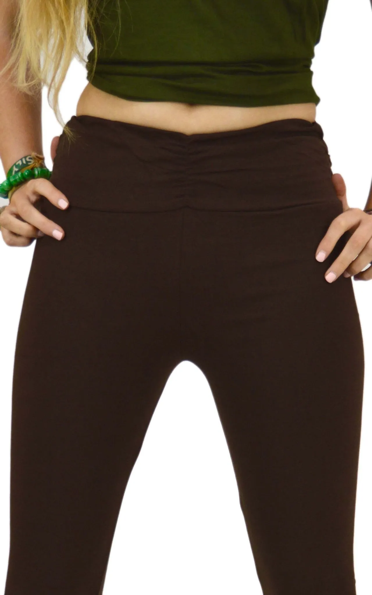 Plain Pleated lycra Leggings