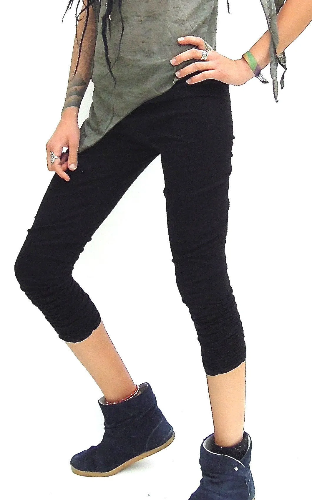 Plain Pleated lycra Leggings