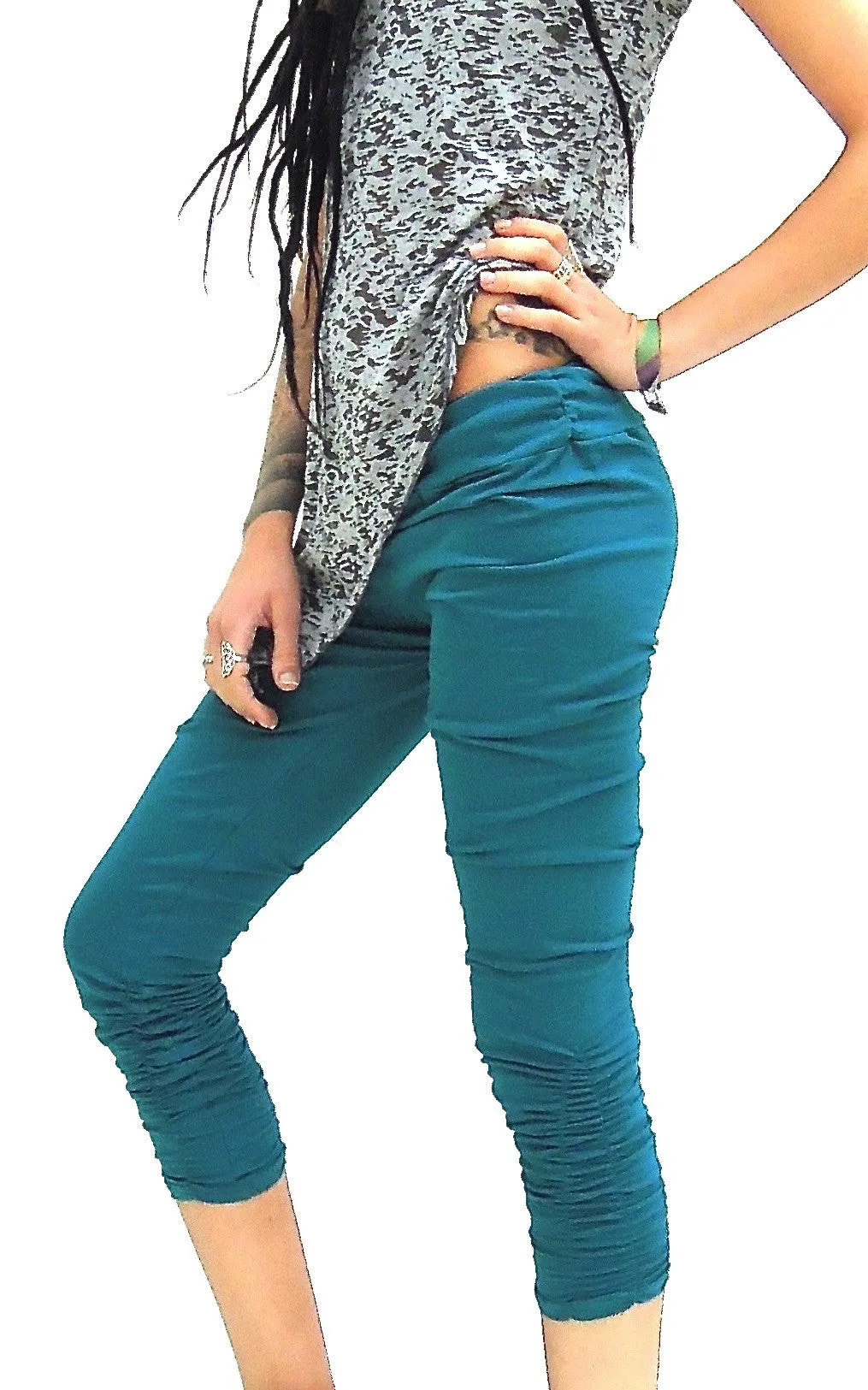 Plain Pleated lycra Leggings