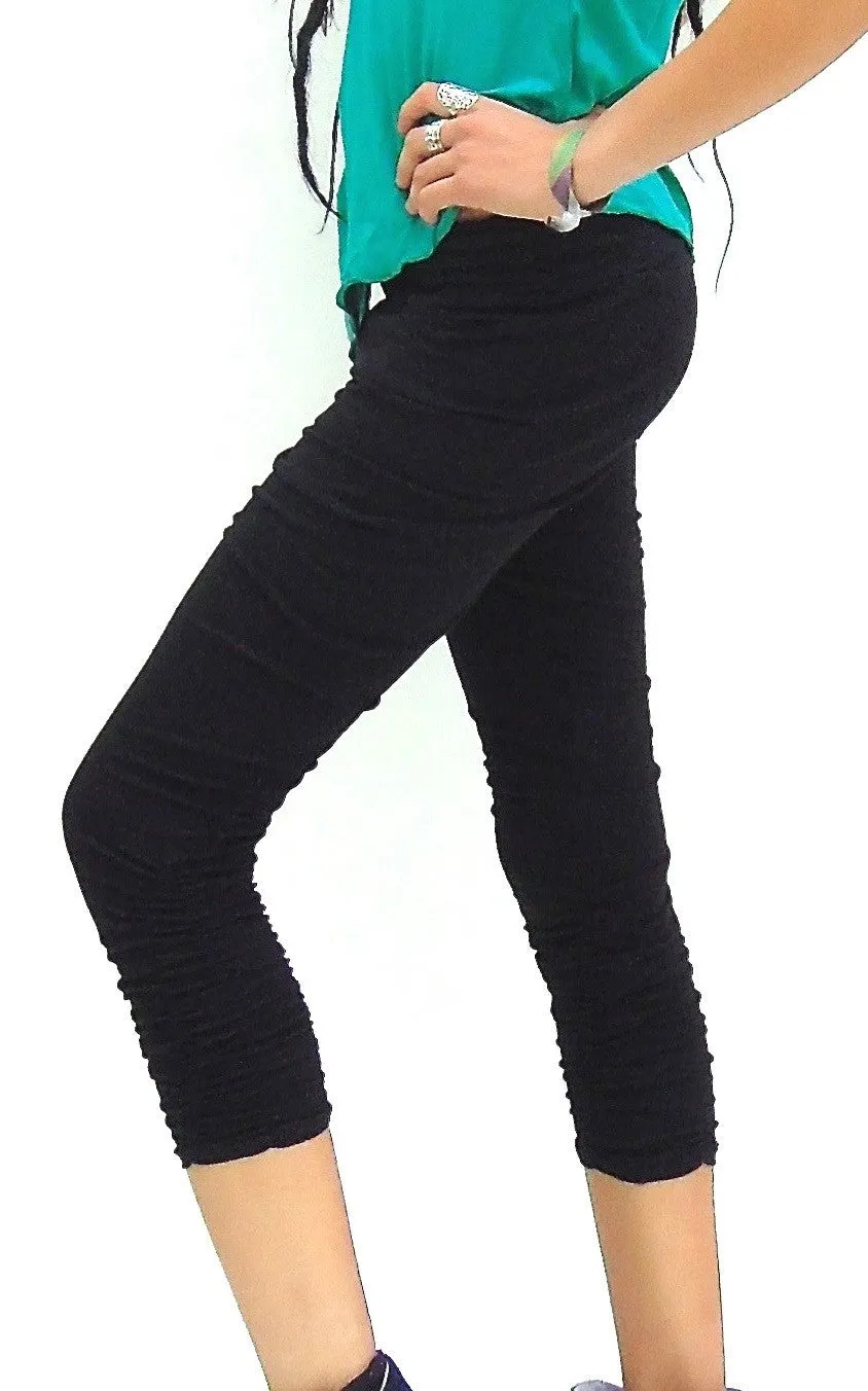 Plain Pleated lycra Leggings