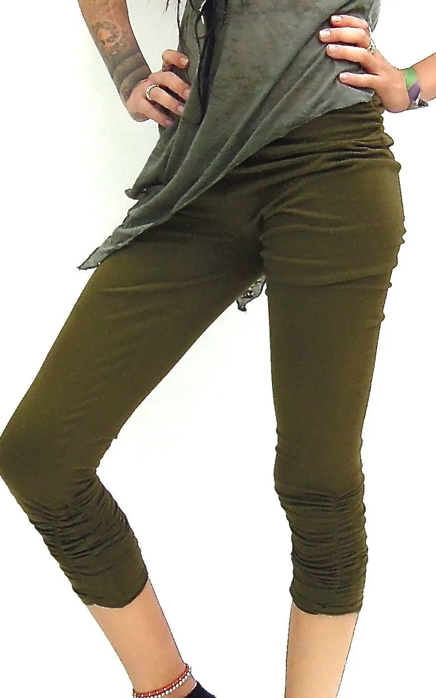 Plain Pleated lycra Leggings