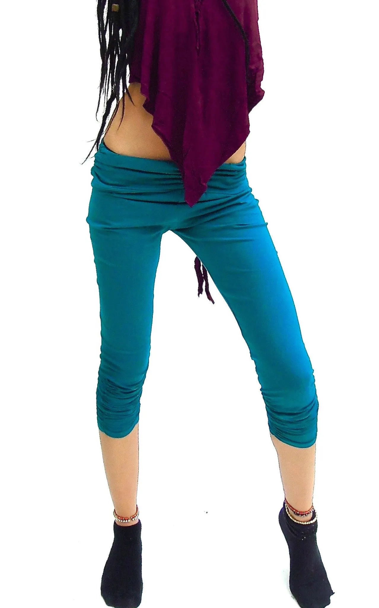 Plain Pleated lycra Leggings