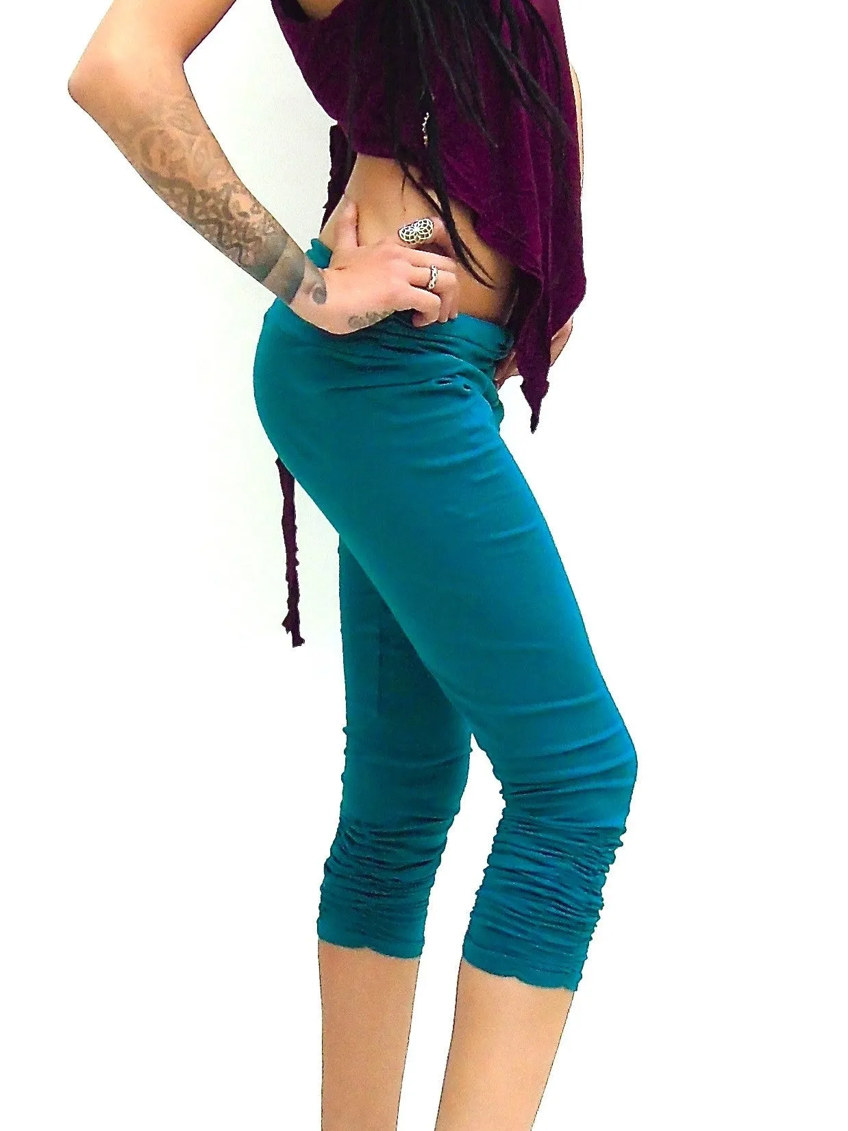 Plain Pleated lycra Leggings