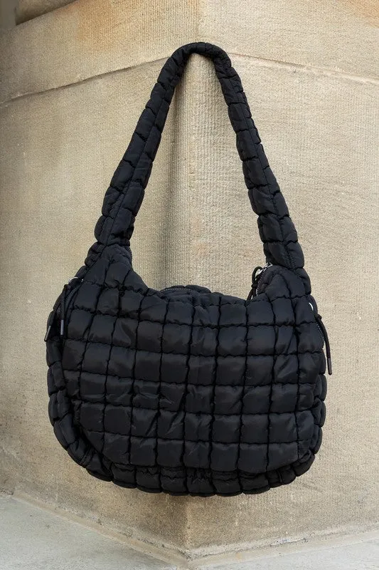 Stylish Quilted Puffer Nylon Tote Bag