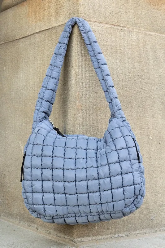 Stylish Quilted Puffer Nylon Tote Bag