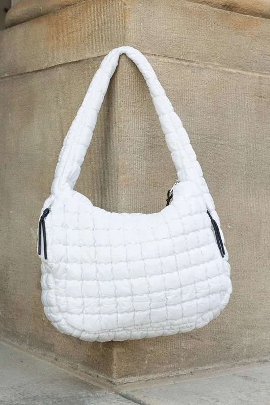 Stylish Quilted Puffer Nylon Tote Bag
