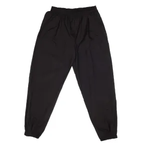VINTAGE NIKE CLASSIC SWOOSH BLACK NYLON TRACK PANTS 1990S SIZE XL DEADSTOCK