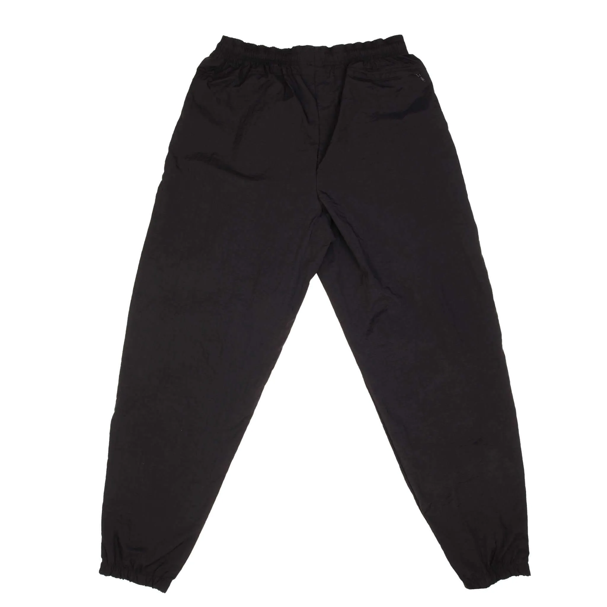 VINTAGE NIKE CLASSIC SWOOSH BLACK NYLON TRACK PANTS 1990S SIZE XL DEADSTOCK