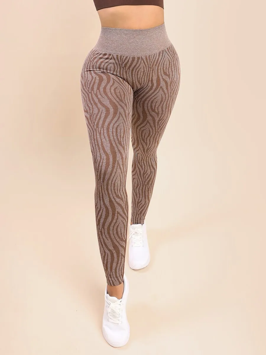 Wholesale Zebra Print High Waist Yoga Leggings