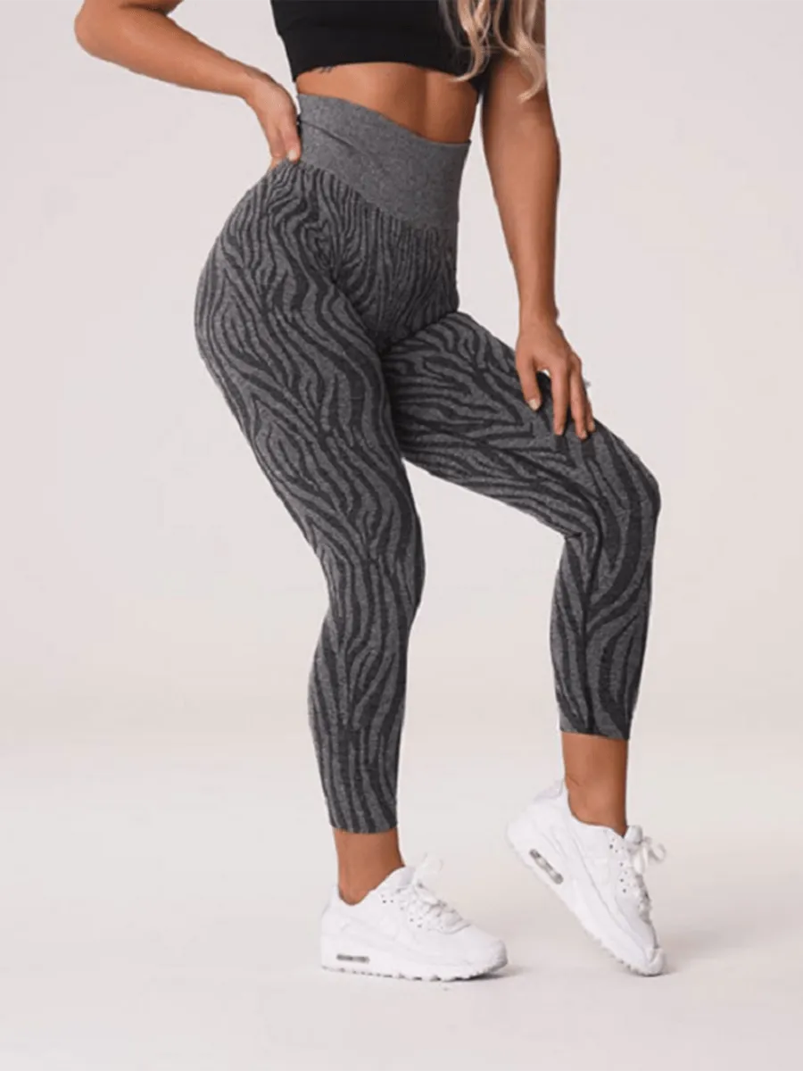 Wholesale Zebra Print High Waist Yoga Leggings