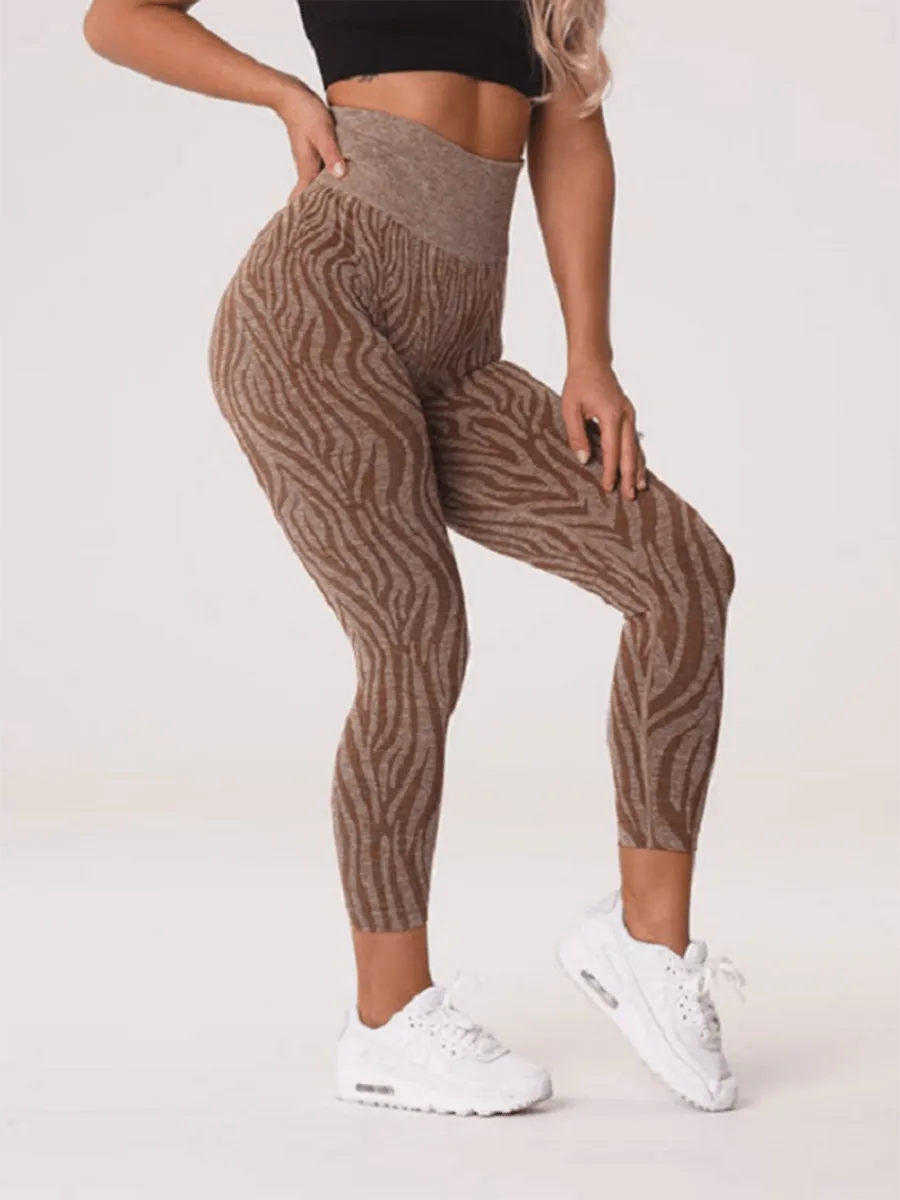Wholesale Zebra Print High Waist Yoga Leggings