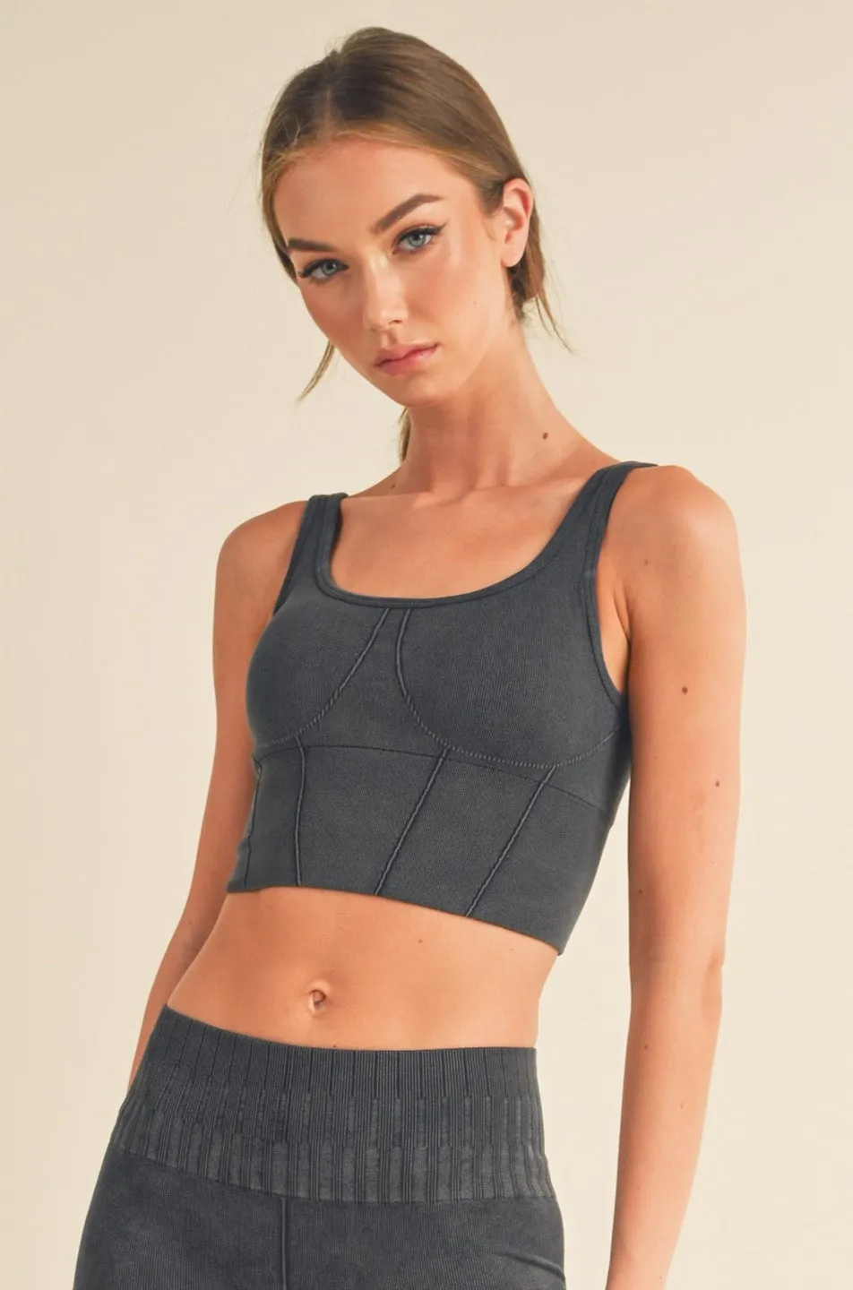 Women's Stone-Washed Active Sports Bra