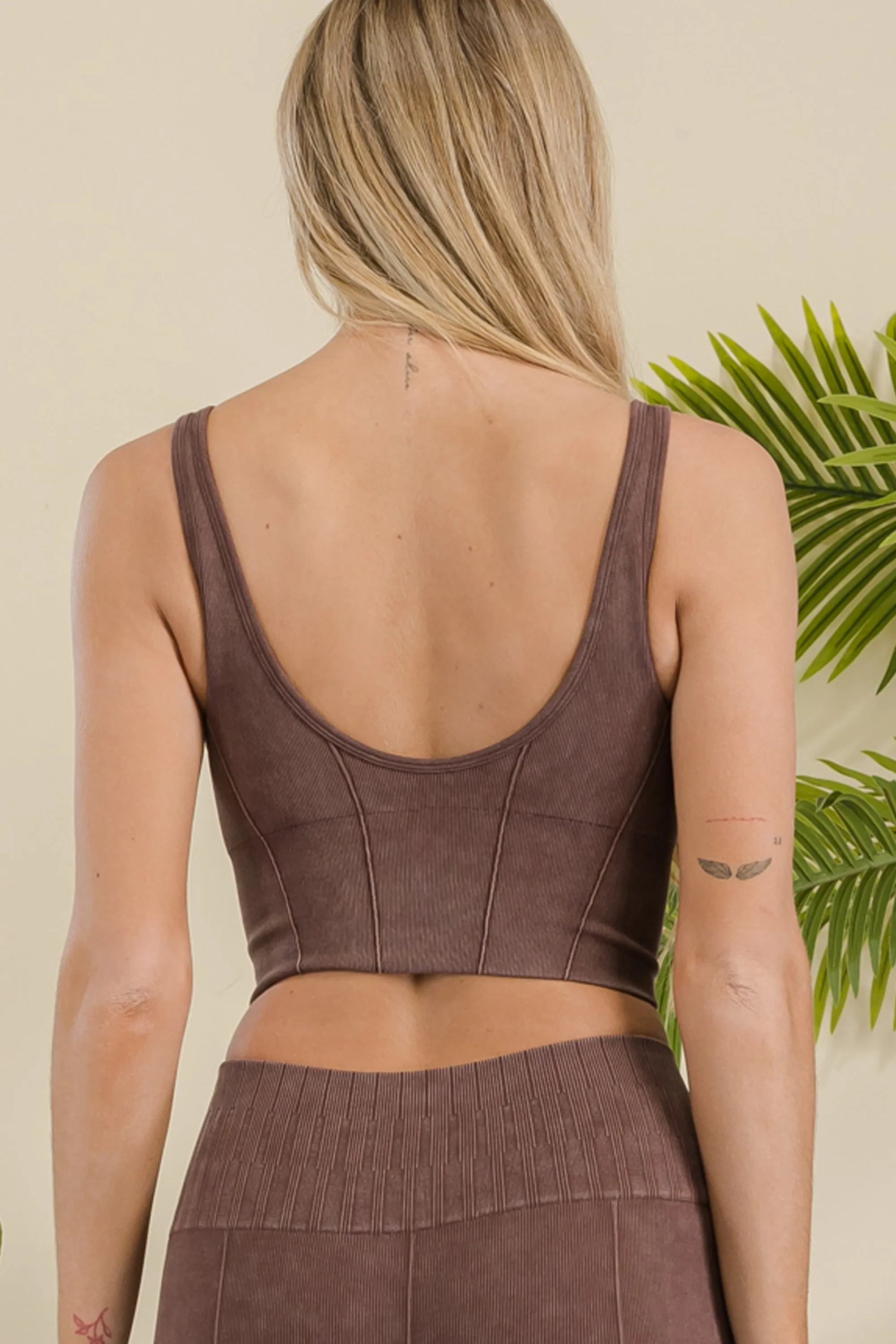 Women's Stone-Washed Active Sports Bra