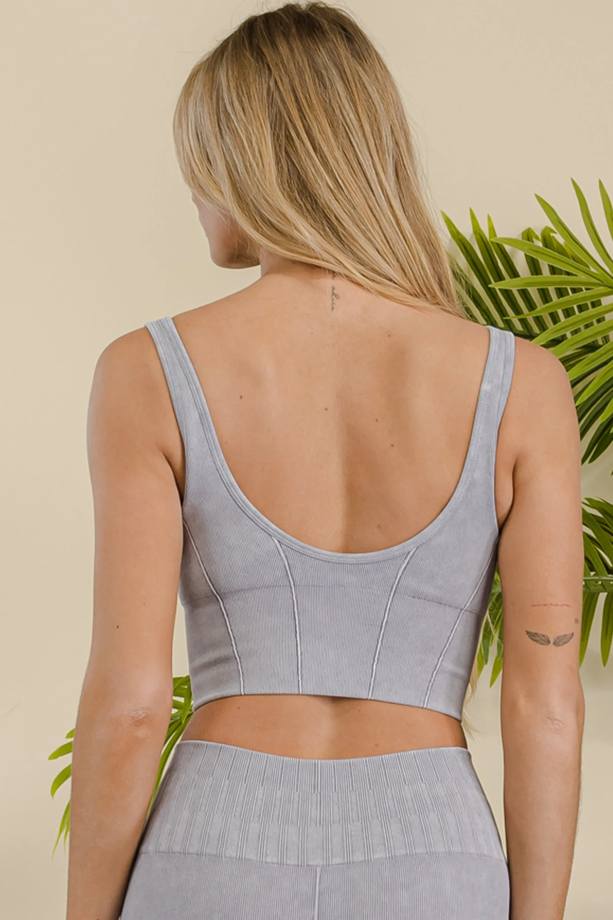 Women's Stone-Washed Active Sports Bra