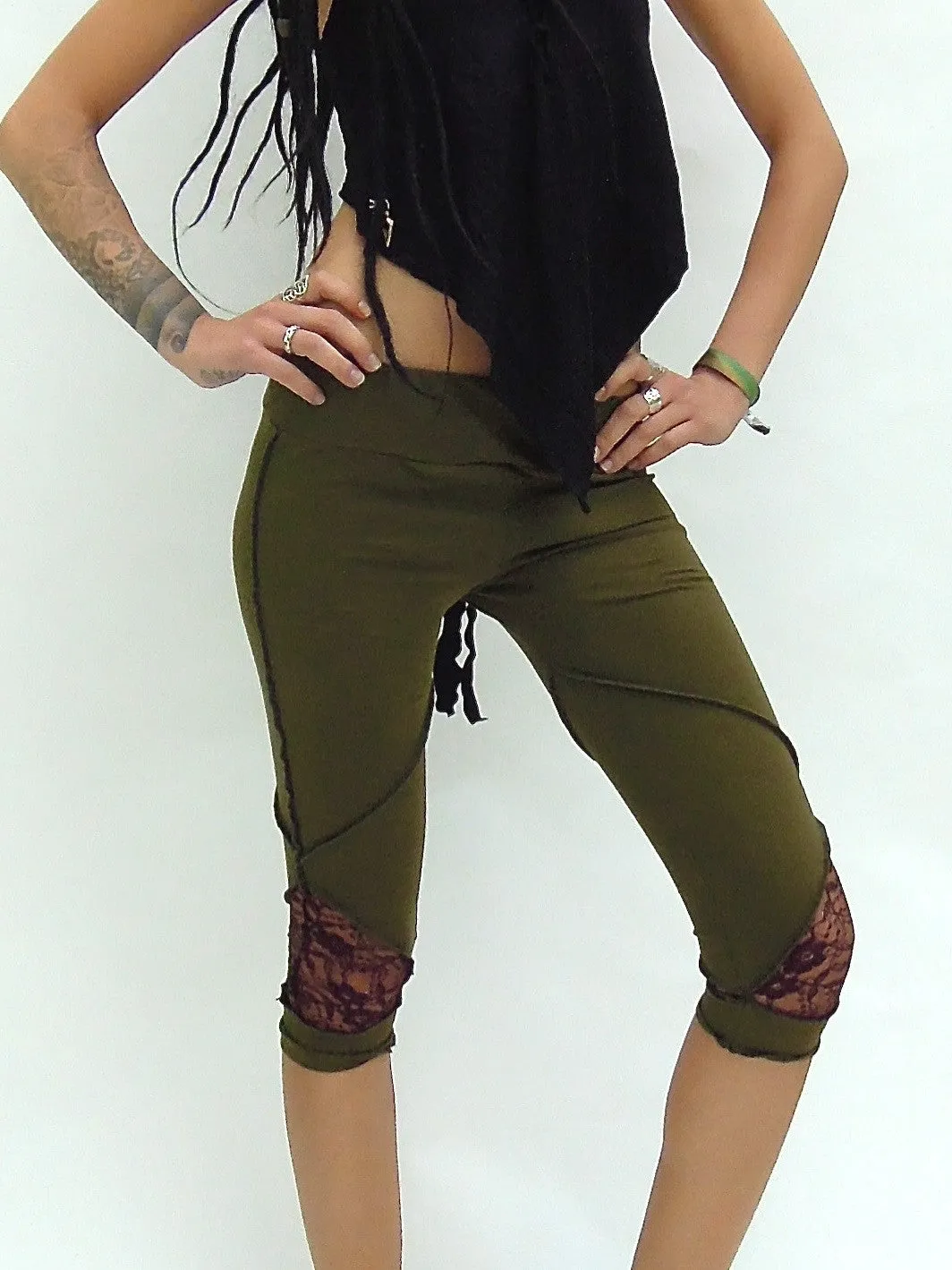Yoga Capris Leggings Pixie style 3/4